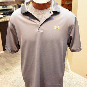 Under Armour Loose Fit Polo Large Heat Gear Gray